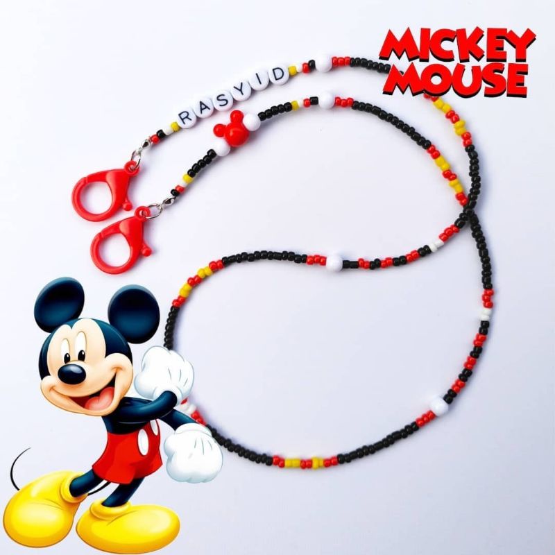 Costum Nama Strapmasker anak laki-laki Mickey Mouse Kalung masker anak