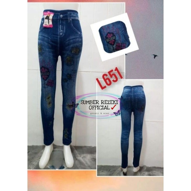 [SR] Celana Legging Jeans L-651 / Legging Wanit hua Import Beautiful