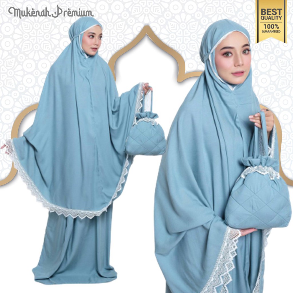 Mukena Dewasa Travel Mukenah Dewasa Bali Jumbo Kain Rayon Traveling Polos Premium Renda Raisha