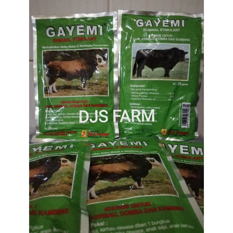 Gayemi Eka Farma obat menambah nafsu makan hewan ternak sapi kambing domba Eka Farma