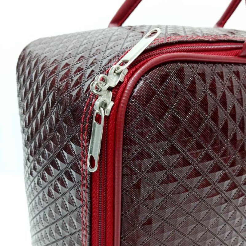 TRAVEL BAG PREMIUM TAS KOPER DIAMONDS RED