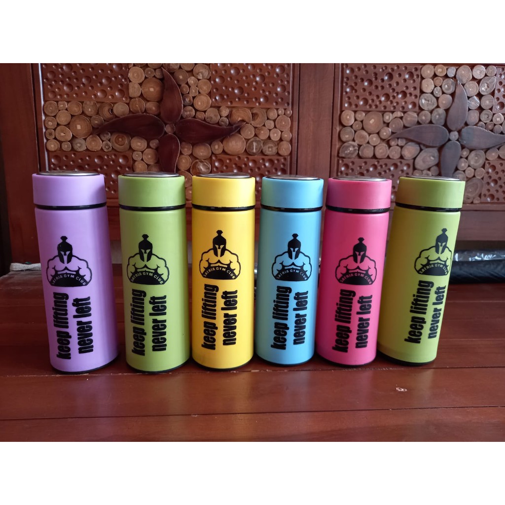 [ TUMBLER CUSTOM GROSIR ] botol tumbler LIFE kaca Polos pelindung plastik 450ML sudah sablon 1 warna