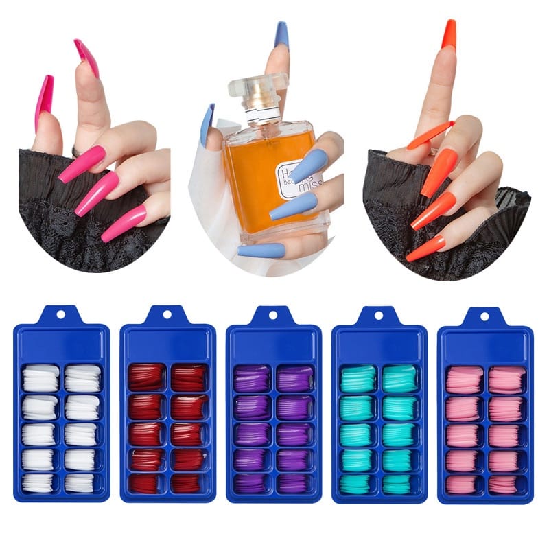 KUKU PALSU FAKE NAIL TIP ART WARNA POLOS KOSMETIK AKSESORIS