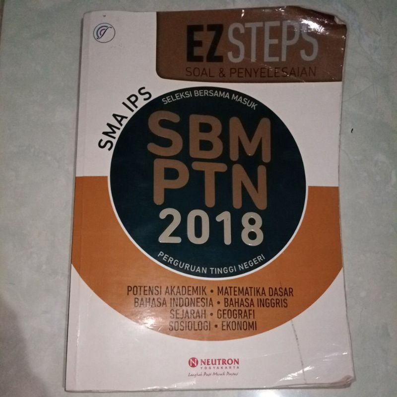 Preloved Buku Neutron EZSteps Soal dan Penyelesaian  UTBK SBMPTN edisi 2018 SMA IPS SOSHUM