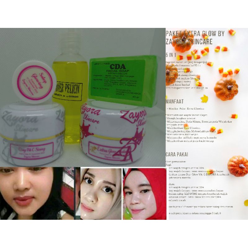 [Pemutih Wajah] Paket Extra Glow by Zayora- Untuk Kulit Wajah Yang Susah Putih