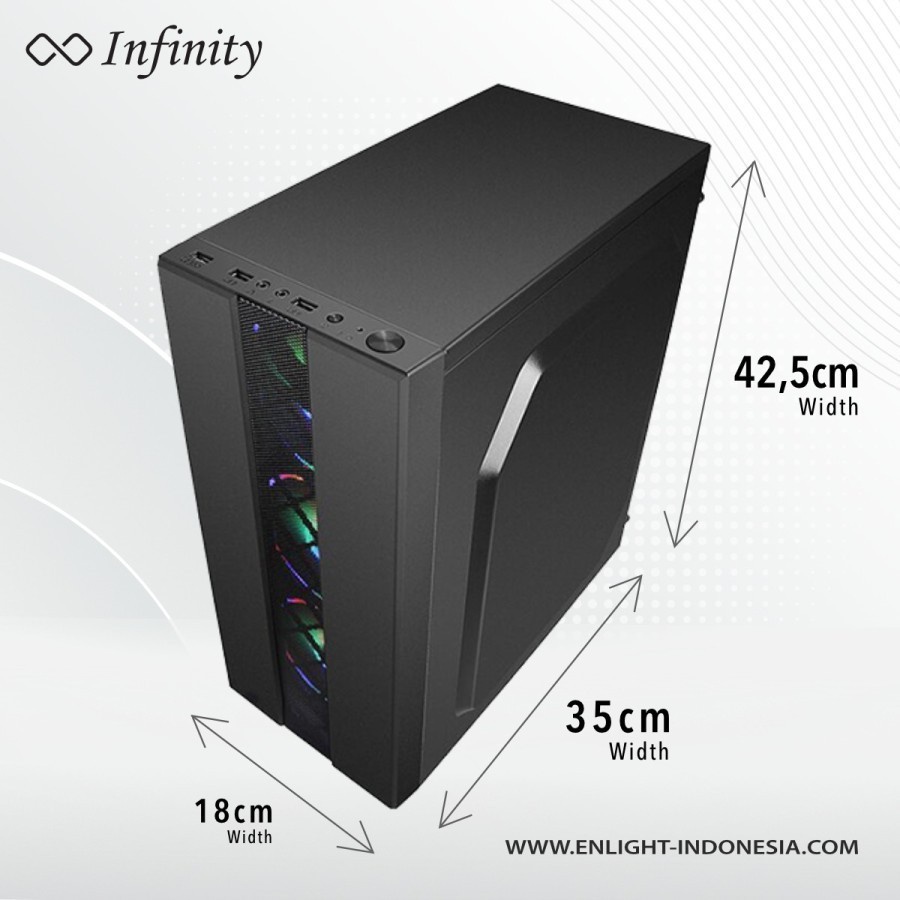 Casing Infinity CYCLOPS ATX, mATX Gaming Case NAMPOLL GAN