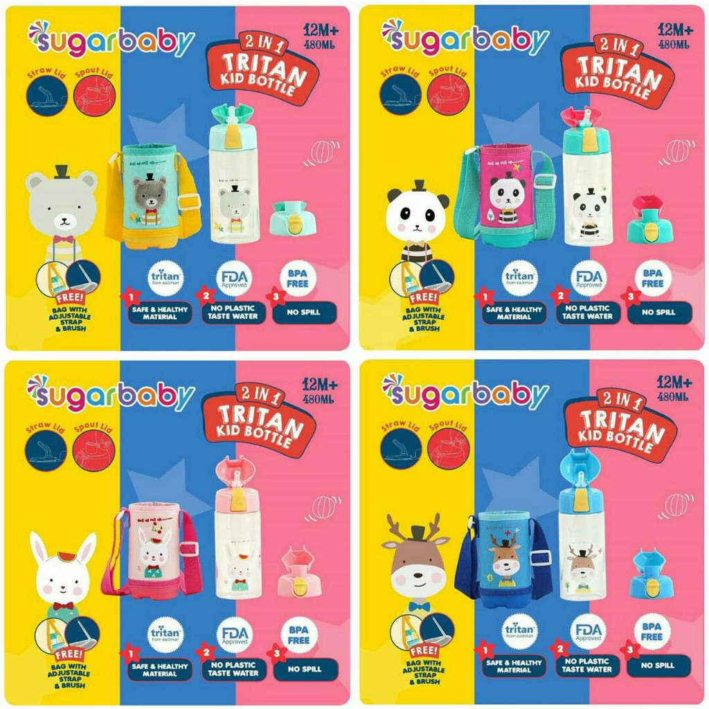 Sugar Baby Tritan Kid Bottle 350ml / 480ml / 500ml / Botol Minum Anak