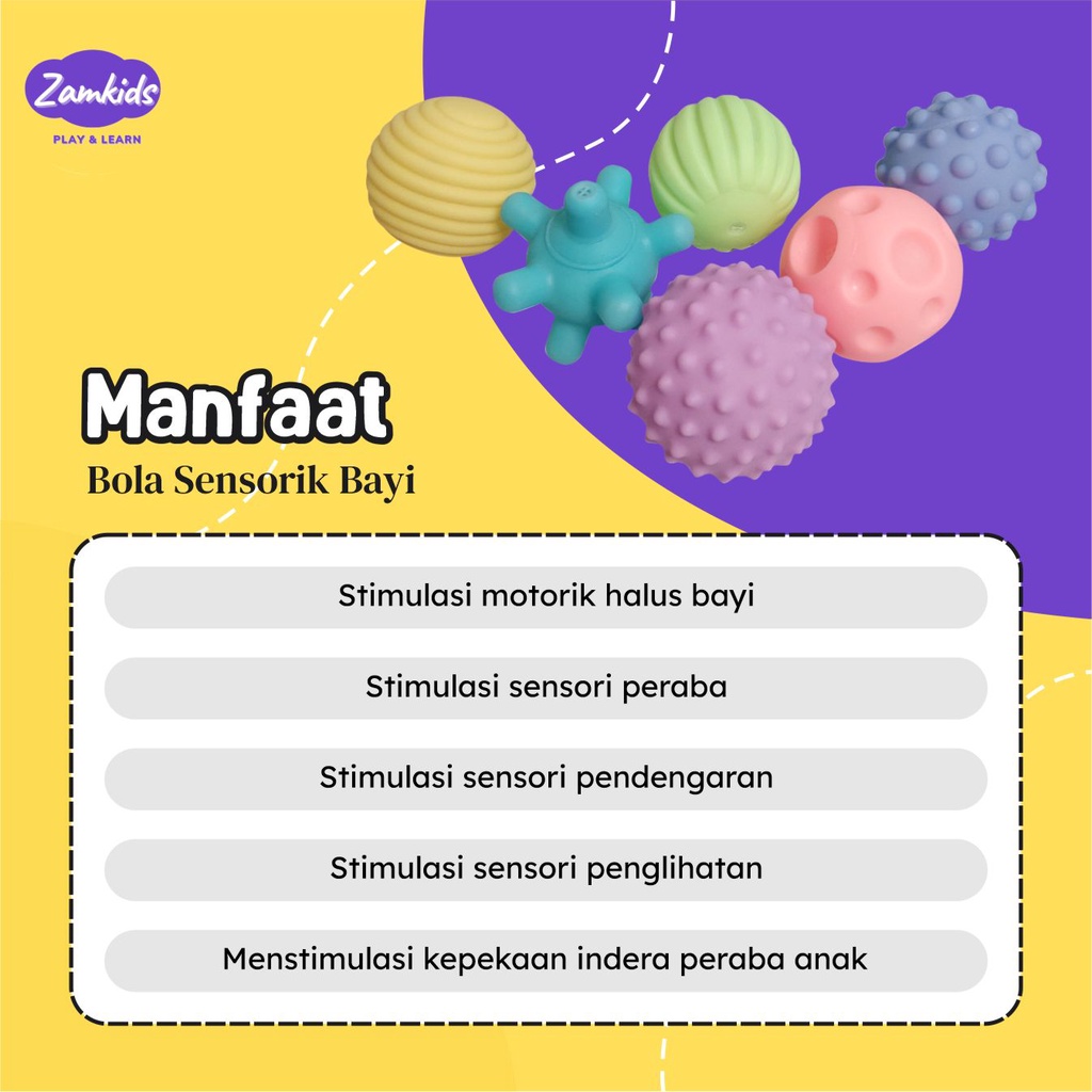 Mainan Edukasi Bola Karet Sensorik Permainan Edukatif Bayi Dan Balita Premium By Bonekajariku