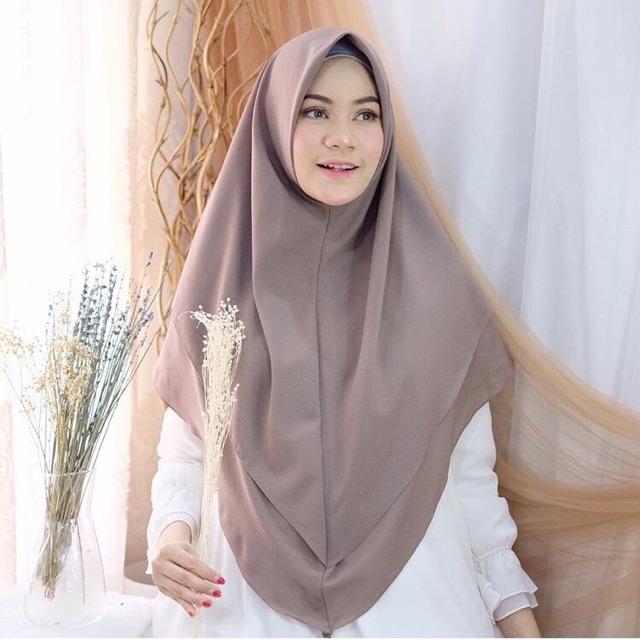Delia instant khimar layer diamond crepe italiano (beli 3=100k)-3