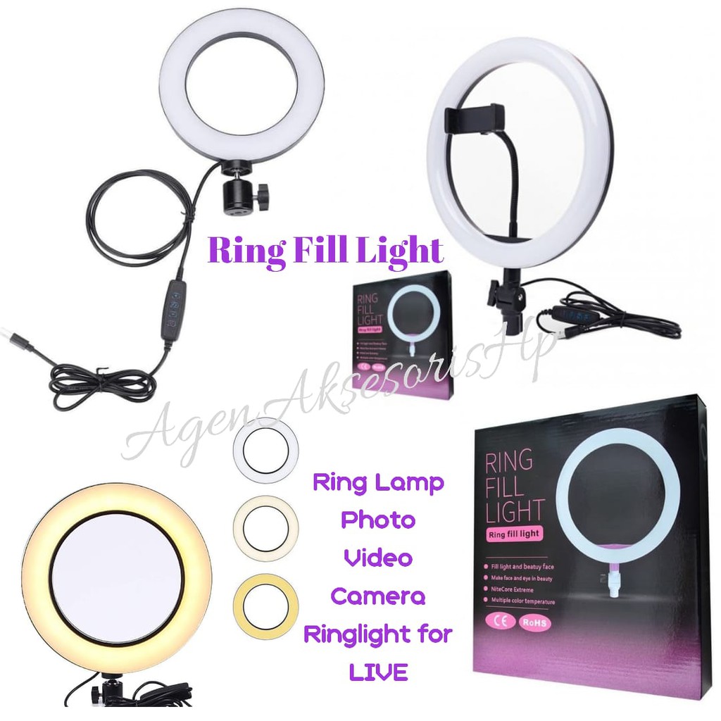 RING FILL LIGHT For Photo Studio Live Streaming Youtube Videos and Tiktok Multiple Color Temperature