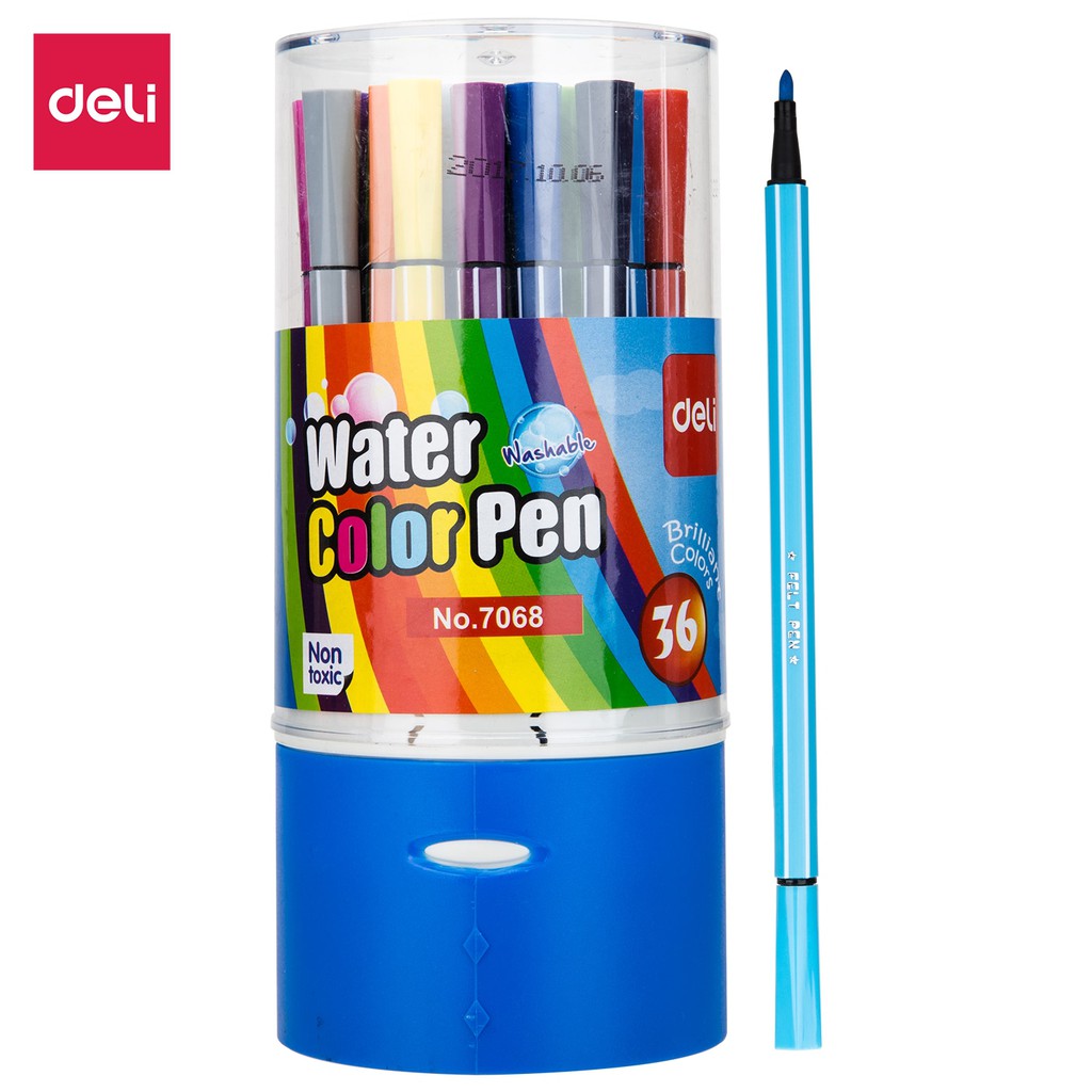 

Deli Felt Pen / Spidol Warna 18/36 Warna Kemasan Tube E7066 E7068