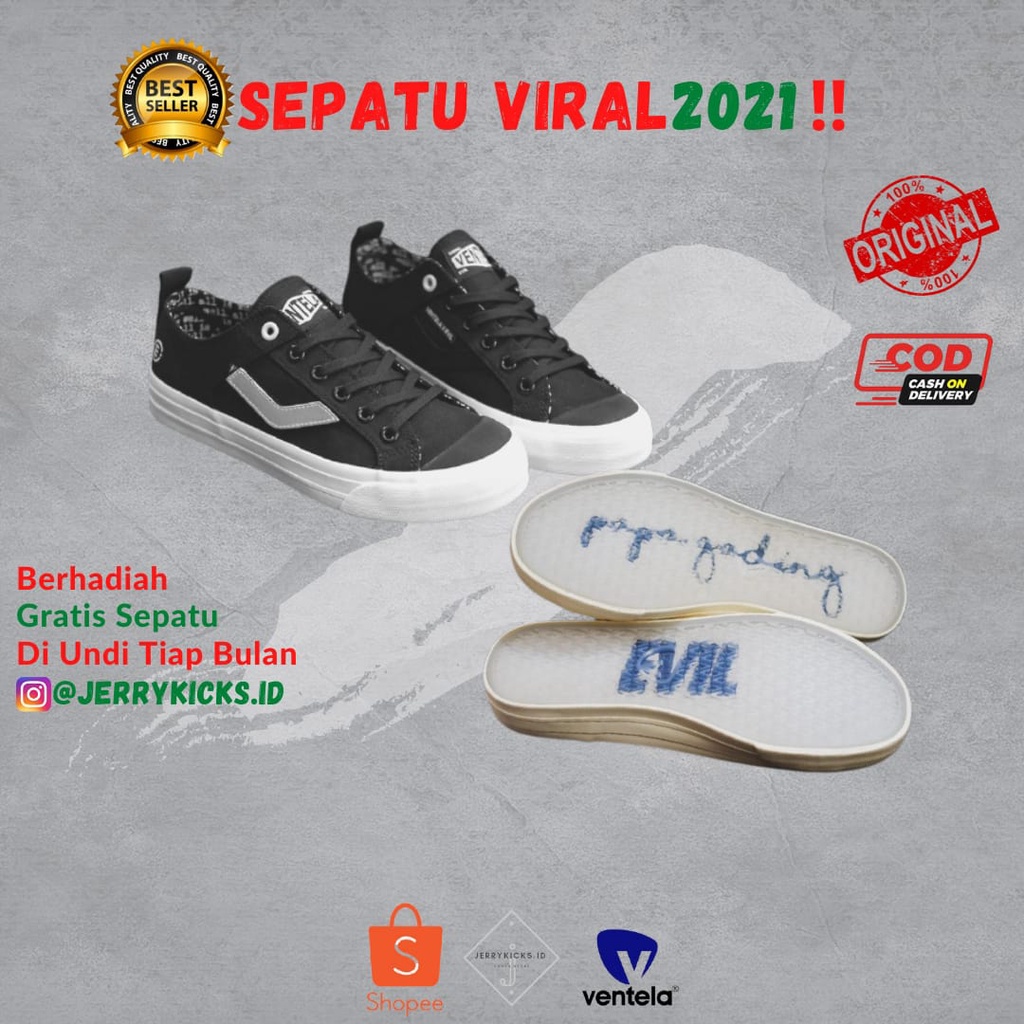Ventela X Evil Low Original 100% Sepatu Pria Wanita
