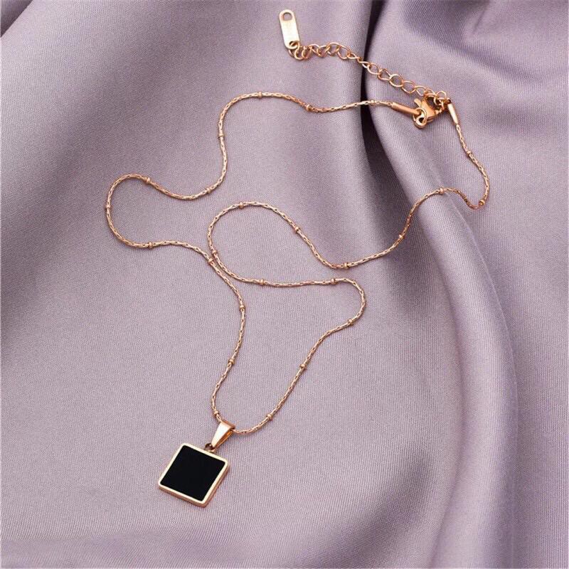 kalung fashion wanita titanium anti luntur dan anti karat model batu zircon