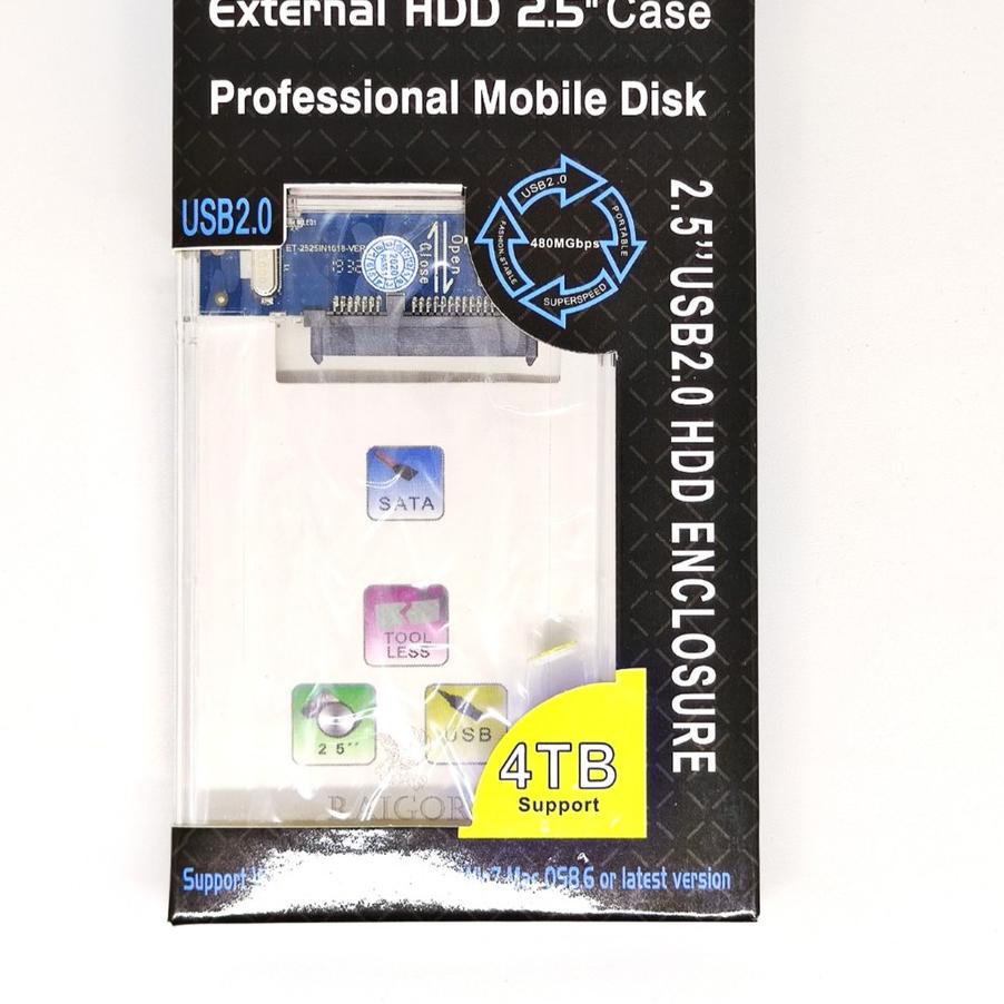 SKU-1142 EXTERNAL CASE TRANSPARAN HDD 2.5" SATA USB 2.0 CASE HARDDISK / CASING 2.5 SATA ENCLOSURE