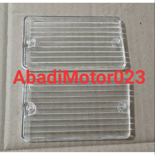Kaca mika lampu sen sein send depan Mitsubishi colt L300 putih variasi