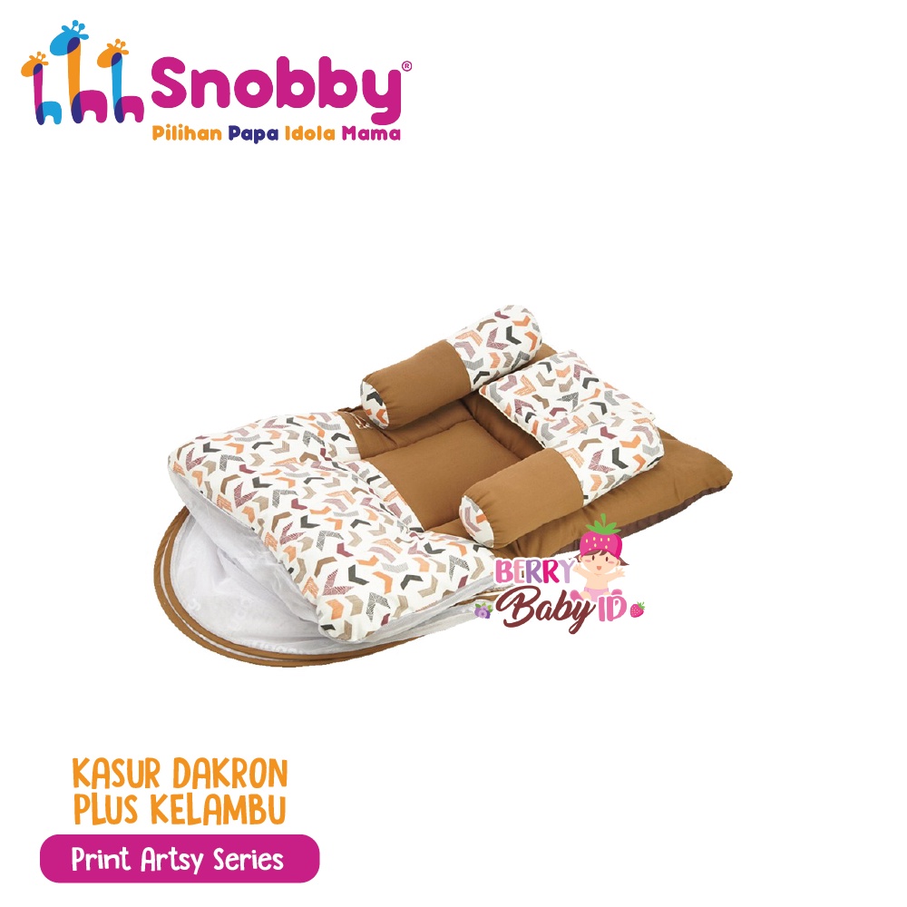Snobby Kasur Dakron Kelambu Bantal Guling Set Perlengkapan Tidur Bayi Berry Berry Mart