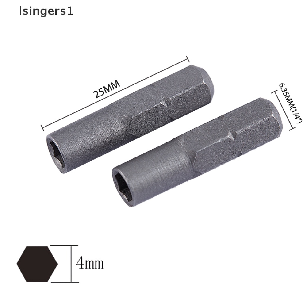 (lsingers1) Adaptor Mata Bor Obeng Mikro 6.35mm 1 / 4 &quot;Ke 4mm Hex