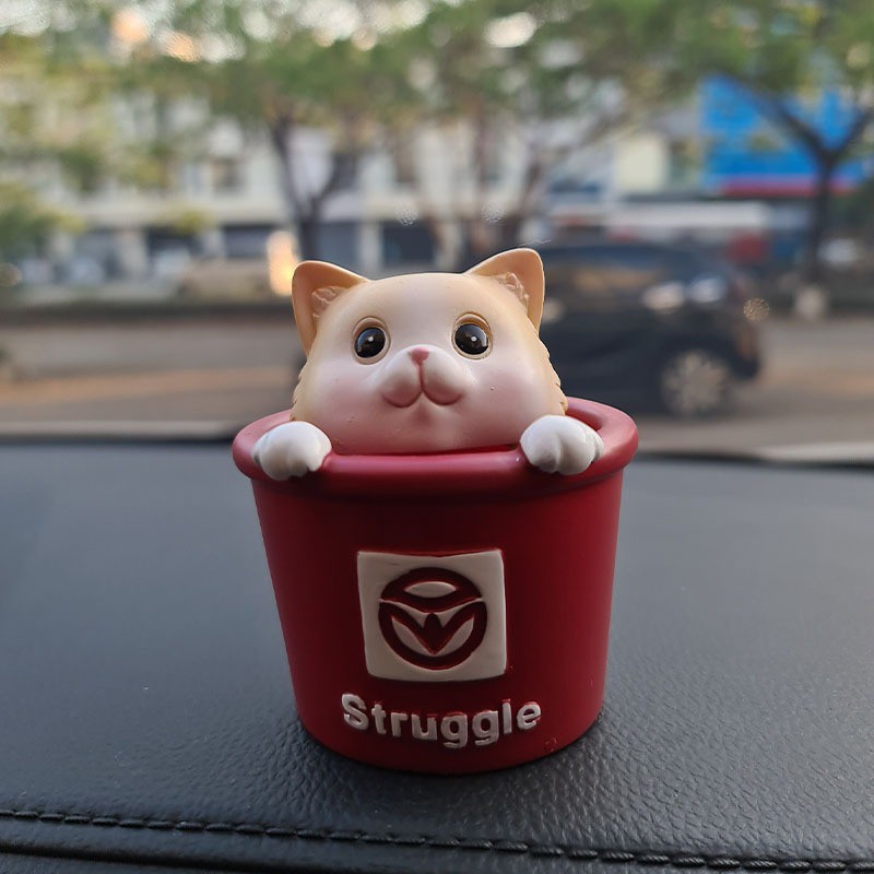 3D Pajangan Dashboard Shake Pig Cat Kucing Babi Goyang | Hiasan Mobil