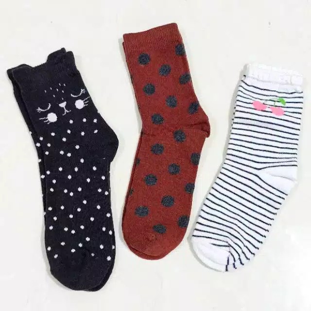 KAOS KAKI ANAK TK PEREMPUAN MOTIF LUCU KARAKTER KARTUN BAHAN KATUN HALUS