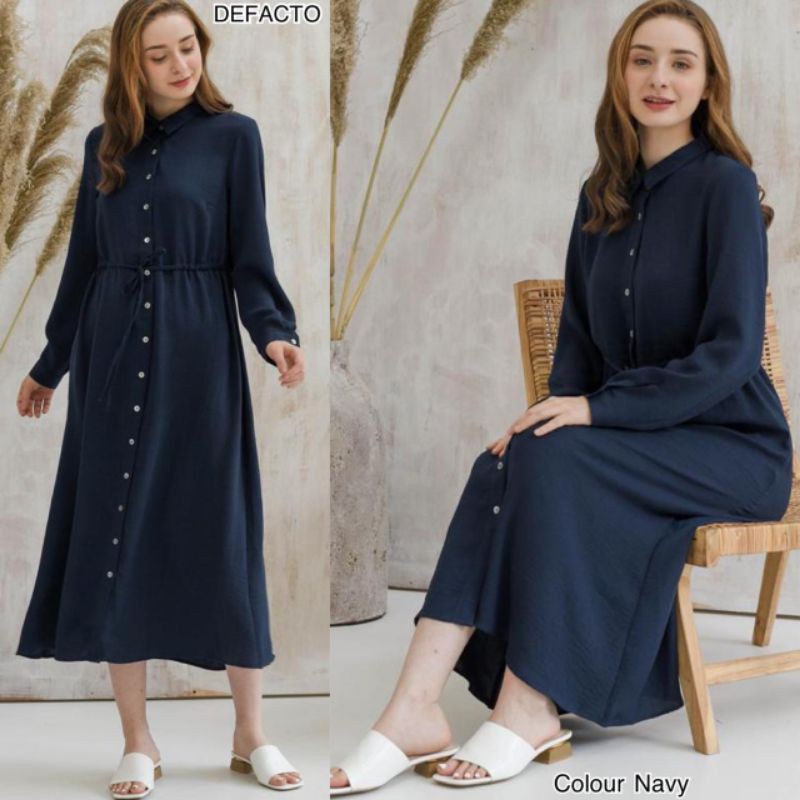 defacto maxi dress navy basic