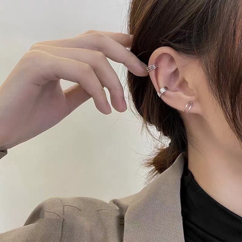 [Women Elegant Ear Clips] [Ladies Statement Earrings] [Korean INS Simple Style Wedding Party Ear Jewelry]