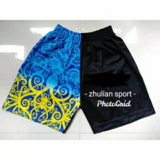  Celana  voli  volly mizuno printing motif  dayak batik biru 