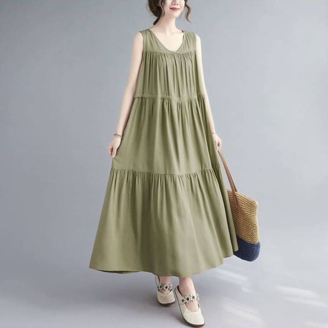 Lola Dress Lekbong wanita dewasa terbaru kekinian_hits harga promo bahan katun rayon fit to XL