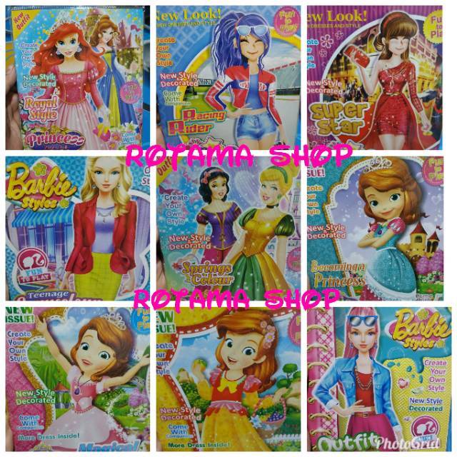 Buku BP bongkar pasang Barbie princess Frozen dress book mainan jadul