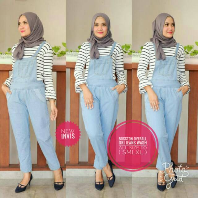Overall jeans - jumsuit - celana kodok wanita - overall jeans
