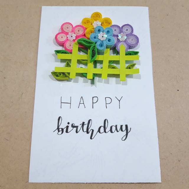 Kartu ucapan ulang tahun Birthday Paper Quilling