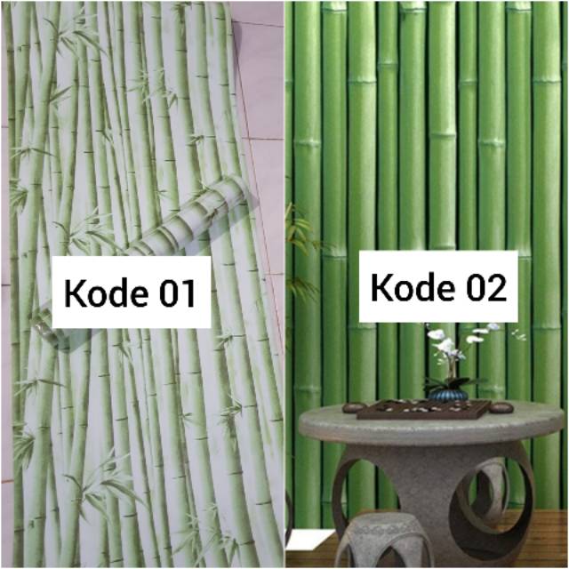 Wallpaper dinding MURAH medan wallpaper motif bambu hijau