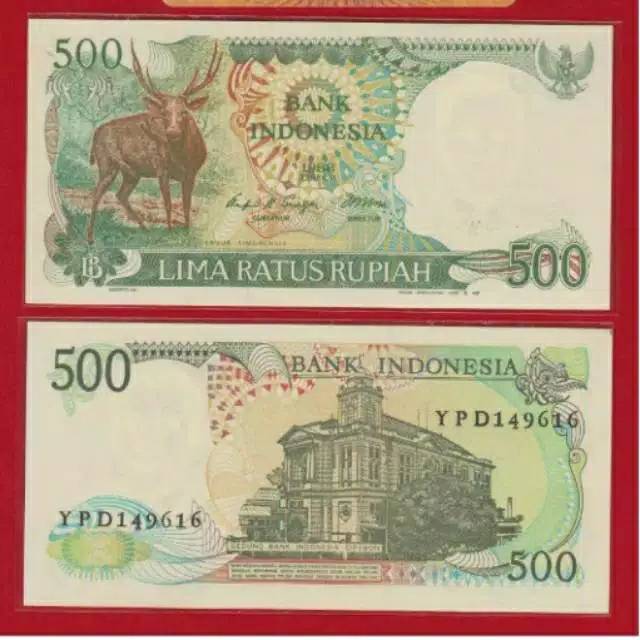 UANG KERTAS KUNO 500 RUPIAH RUSA 1988