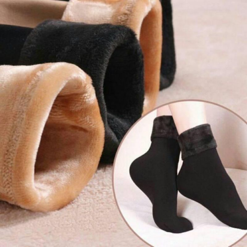 KC - Winter Autumn Velvet Socks Kaos Kaki Bahan Katun Cashmere Tebal Hangat Musim Dingin-1