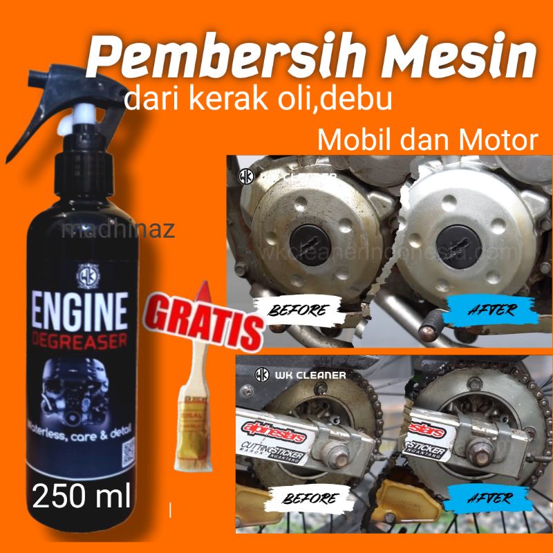 pembersih mesin motor mobil engine degreaser penghilang kerak karat mesin gratis kuas