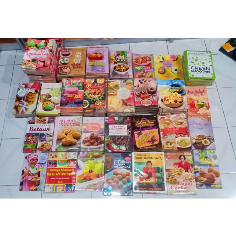obral buku resep masakan murah Nusantara // tradisional // barat // cake // kue // kreasi // menu di