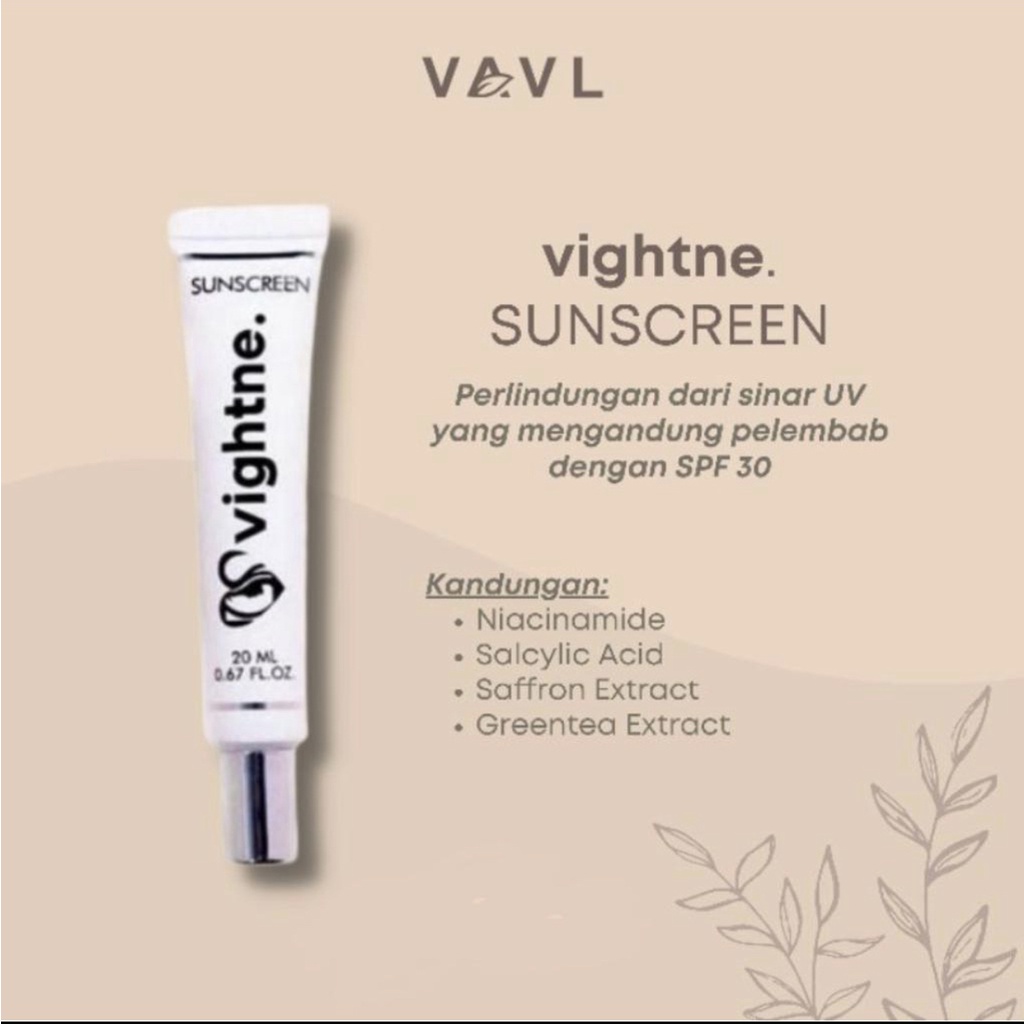 VAVL Beaute Sunscreen Vightne Glowing 20ml by vivalentine