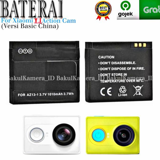 Baterai Xiaomi Yi Action Cam Az13-1 1010 Mah Battery Yi Cam China - Versi Inter