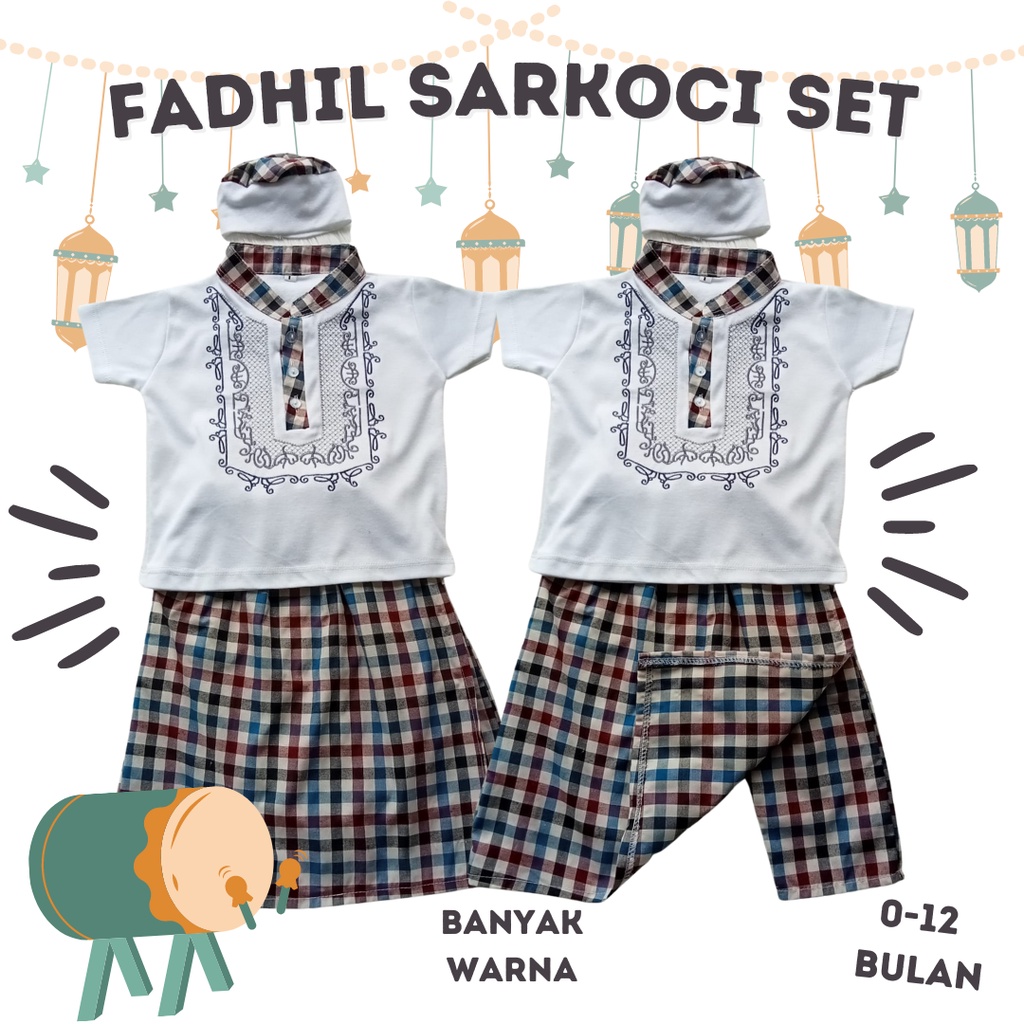 baju koko anak laki laki newborn bayi balita 0-12 bulan sarkoci anak bayi laki laki FADHIL  SARKOCI SET