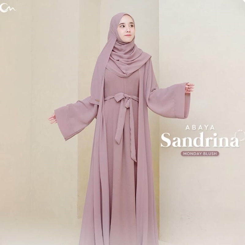 Abaya Sandrina Neelofa Dress + Outer (FREE HIJAB Square/Pashmina) by Cover me Siap Kirim | Set syari