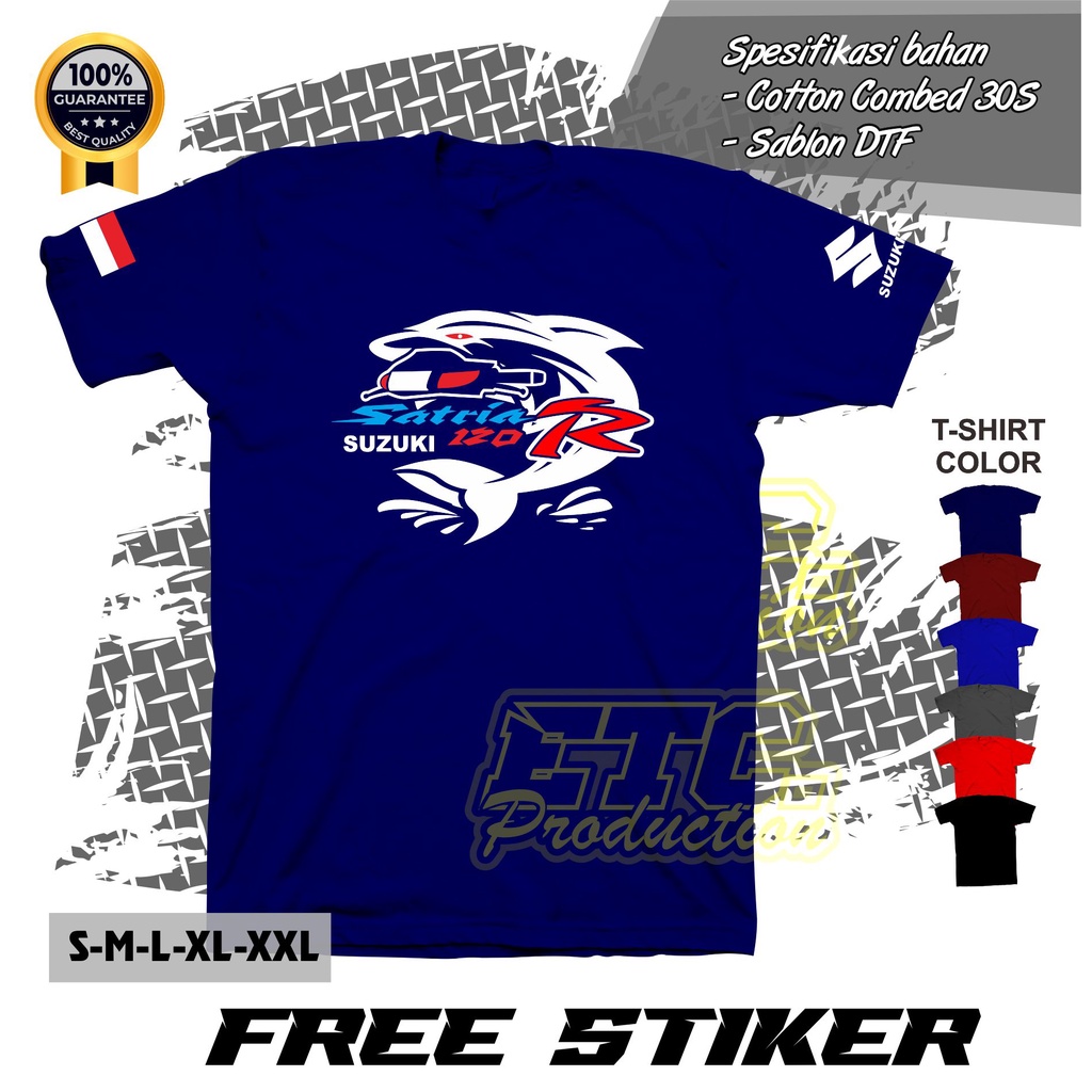 Kaos Motor Suzuki Satria Lumba | Baju Pria Wanita Satria 2Tak Lumba Lengan Panjang dan Lengan Pendek
