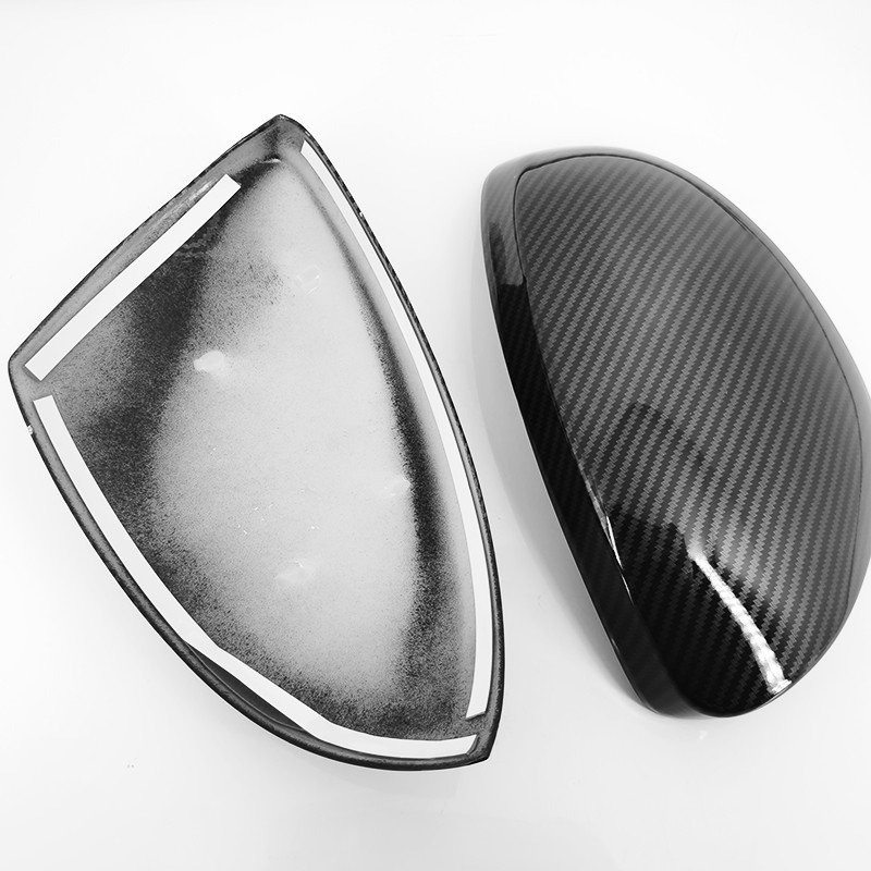 Xuming Pelindung Kaca Spion Mobil Pola Serat Karbon, untuk Volkswagen Tiguan 2007 2017, Penutup Cermin Samping Mobil