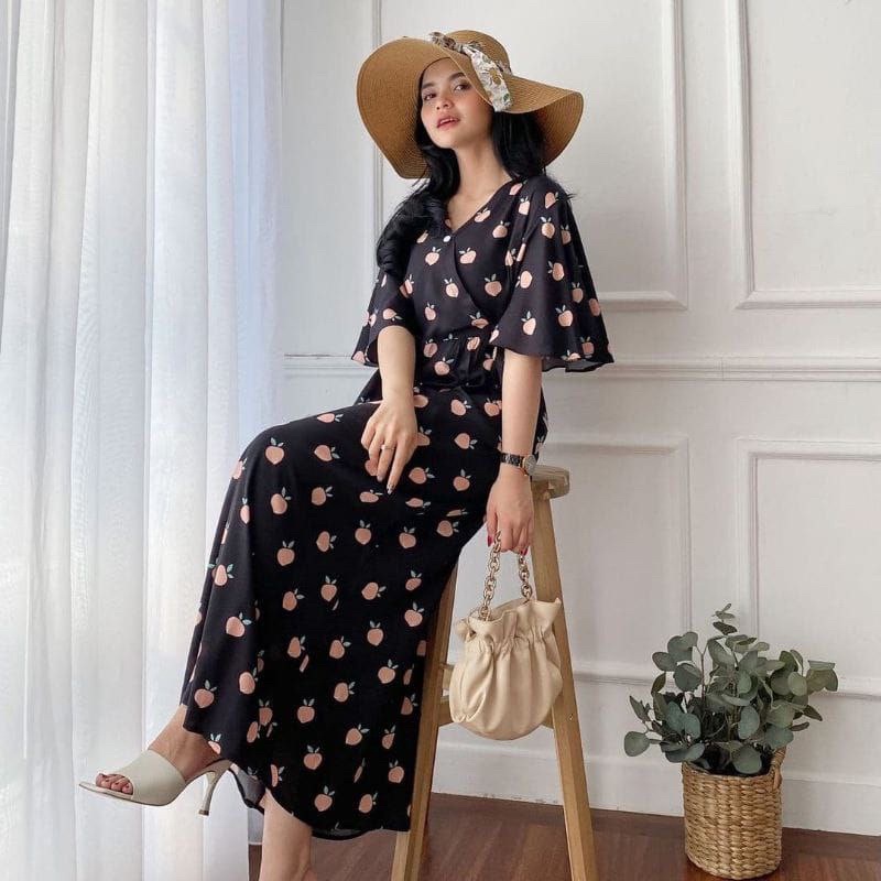 Daster Kimono Busui Tali Samping Panjang Semata Kaki / Daster Kekinian-TOMAT LD 120