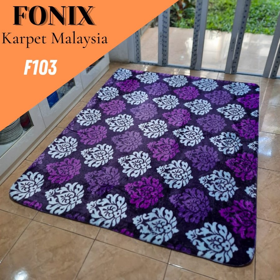 Karpet Bulu Super Lembut FONIX Malaysia Busa Empuk Anti Slip 140x180 Minimalis F103, Rasfur Korea