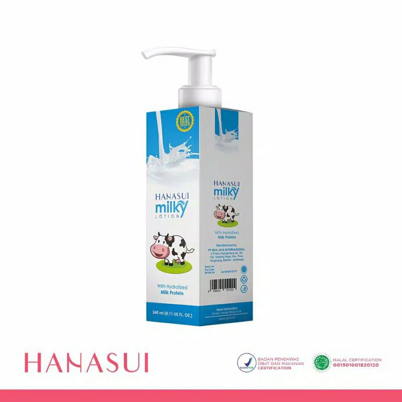 HANASUI MILKY LOTION/HANASUI LOTION - BPOM 240ML/ NA18160103317 /MILKY LOTION