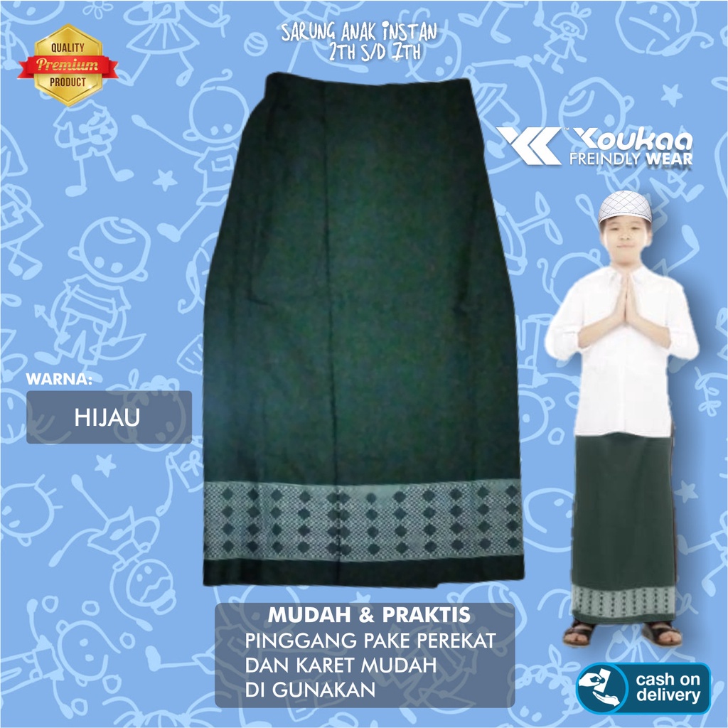 Sarung Instan Untuk Anak Laki-Laki  Usia 2th s/d 7th Motif Tenun Sisik Naga