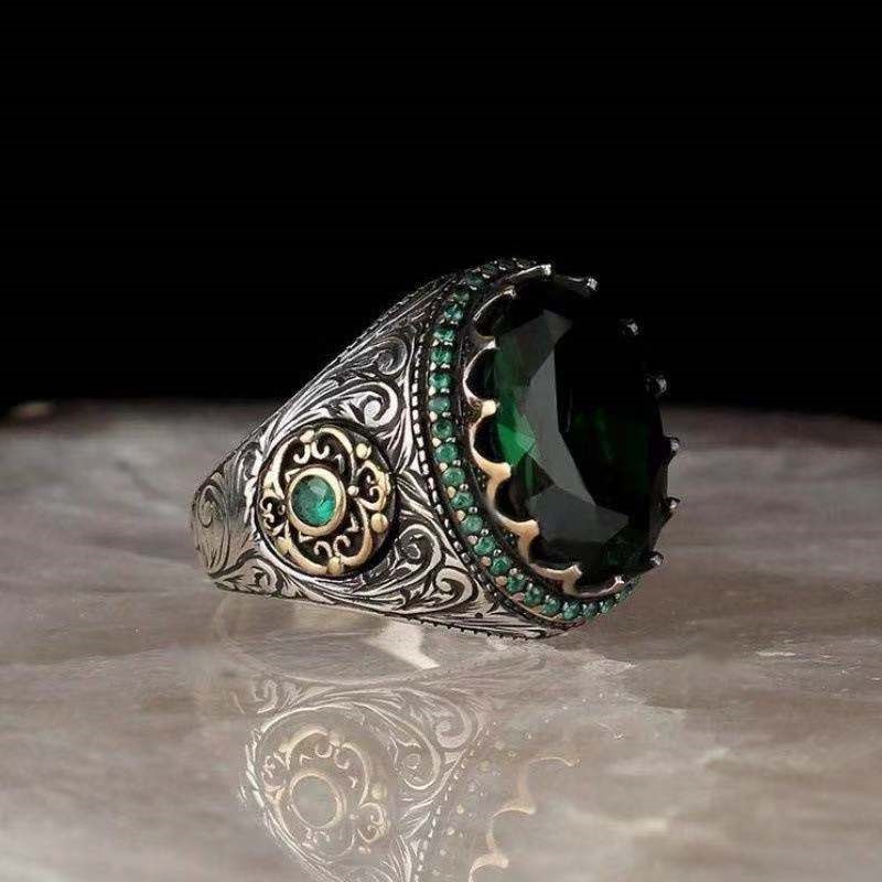 Cincin Bentuk Telur Bahan Stainless Steel Gaya Vintage Korea Untuk Pria
