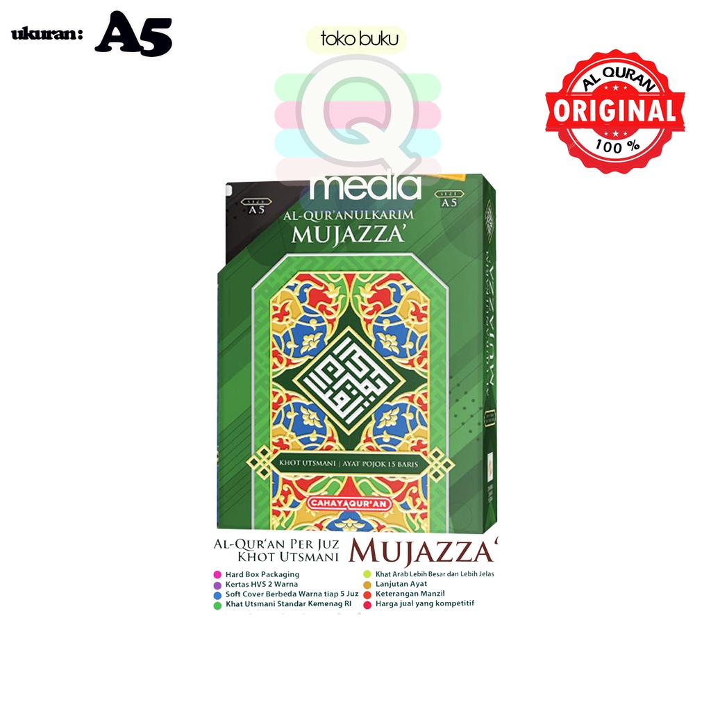 A5 Al Quranulkarim MUJAZZA Per Juz A5 | Al Quran Per Juz Khot Utsmani MUJAZZA | Cahaya Quran