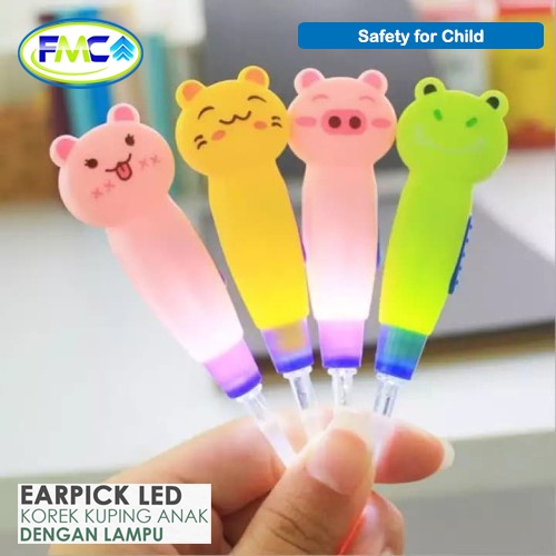 Korek Kuping Elektrik LED Lampu Pembersih Telinga Flashlight Earpick Aman Untuk Anak