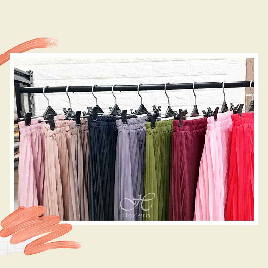 Rok Plisket Bahan Hyget Super