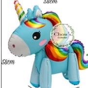 Standing Balloon Kuda Pony / Balon Foil Unicorn 3D FullBody - BIRU